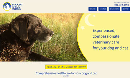 Website designed for Schoodic Animal Hospital