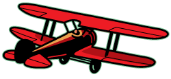 Barnstormer Design red biplane (logo)