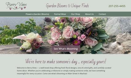 Website designed for Berry Vines