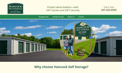 Website designed for Hancock Self Storage